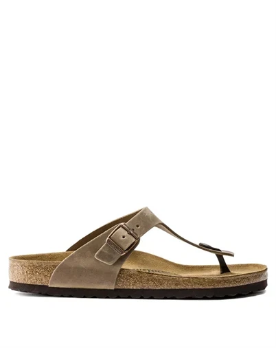 Birkenstock - Gizeh Oiled Leather Sandal - Tobacco Brown